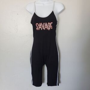 Sparks Medium Fitted Bodycon Black Romper Savage Graphic Grunge Athletic Soft